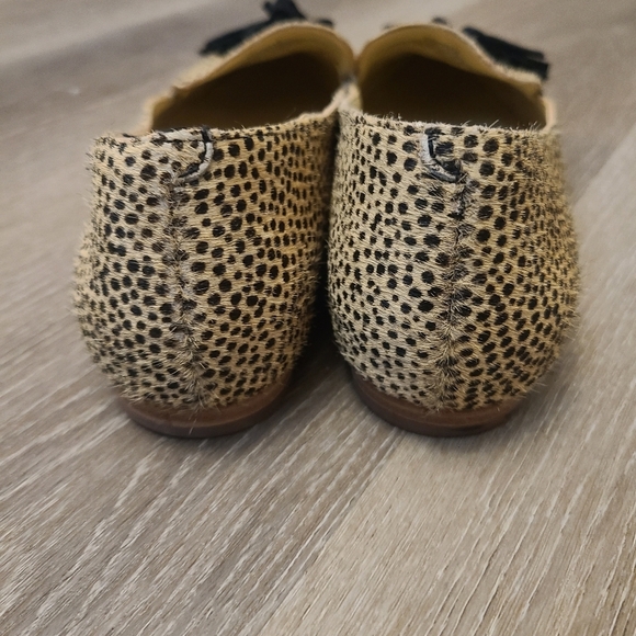 Sole Society Hadlee Calf Hair Leather Polka Dot Leopard Print Tassel Loafers - Picture 4 of 4